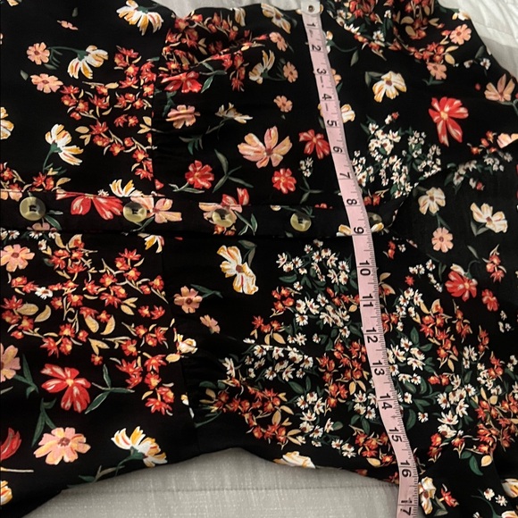 H&M Black Floral Dress open with button at front size 2 - Picture 13 of 16